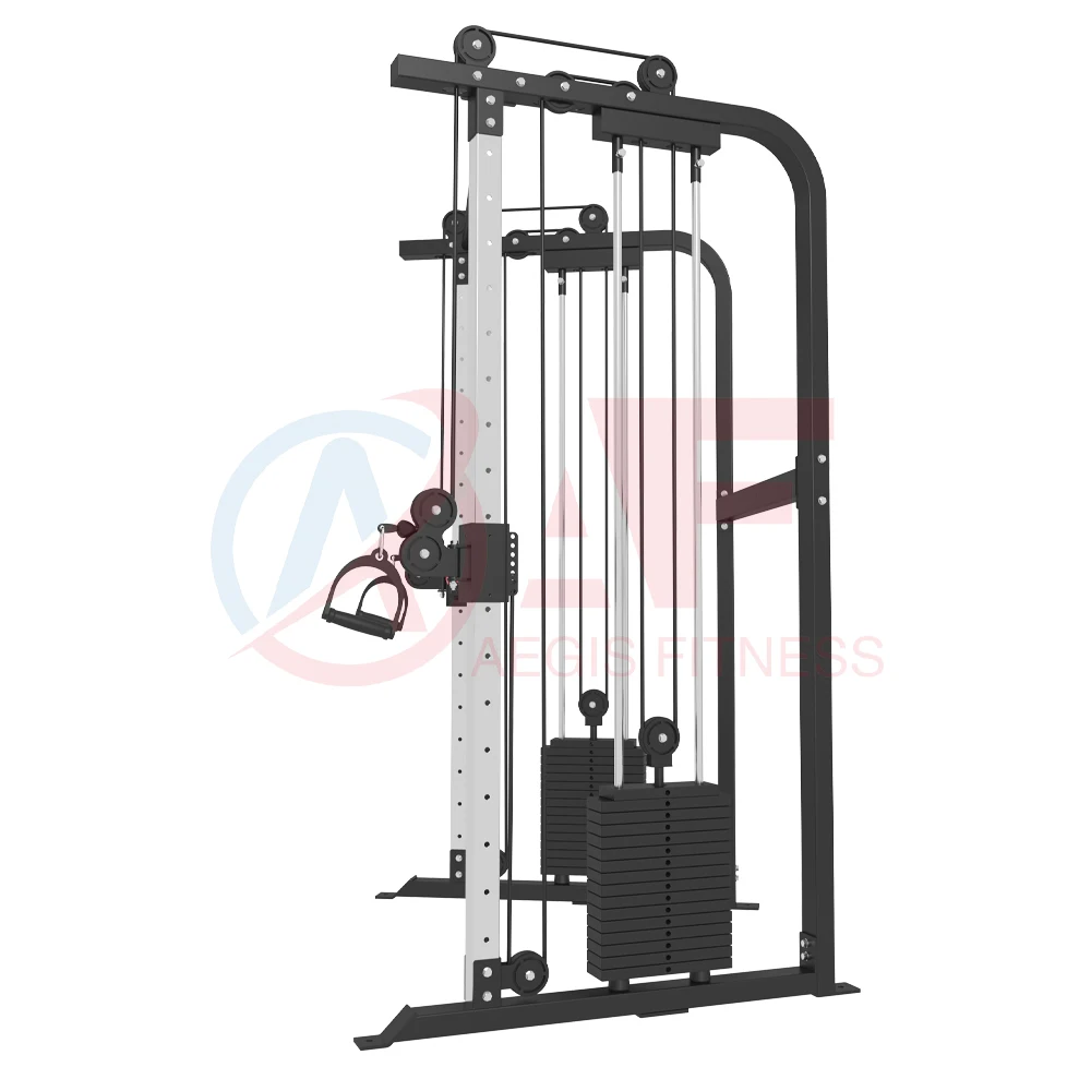 AEGIS Multi Functional Strength Machine Dual Adjustable Pulley Cable Crossover Trainer Smith Machine