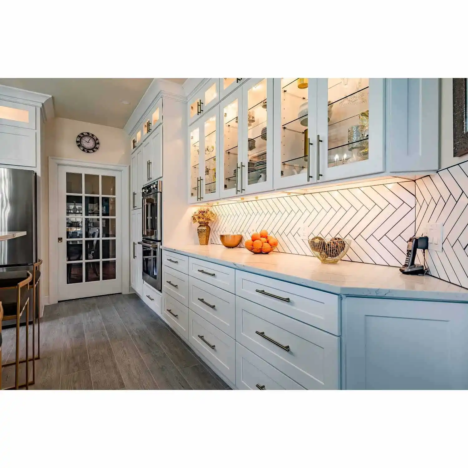 Customized American style Modern kitchen design cabinet kitchen furniture paint wooden kitchen