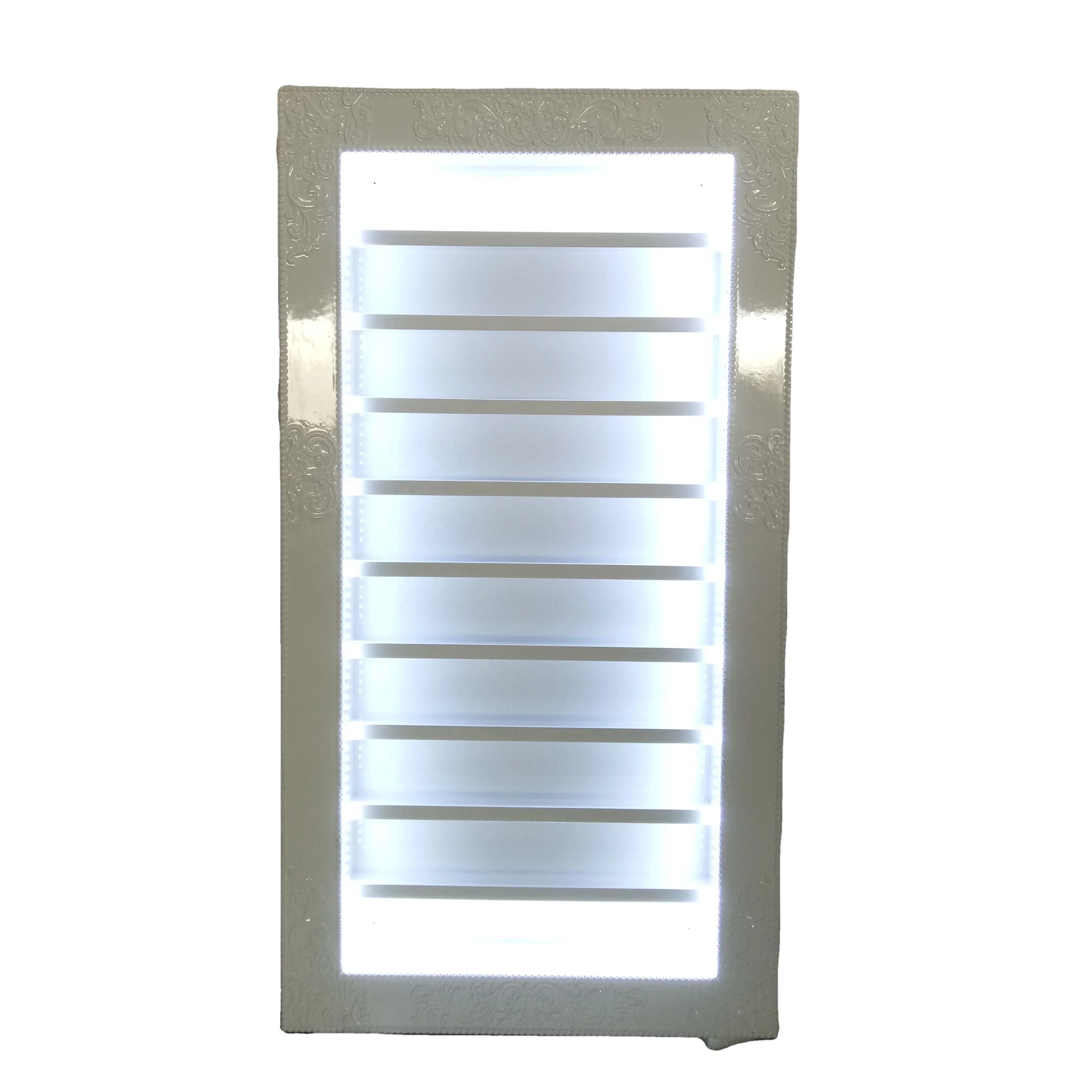 Classic French Style Nail Polish Rack Display LED White Store Display Rack High Capacity Metal Display Racks For Beauty Salon