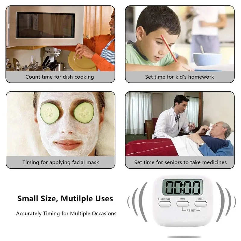 Home Kitchen Electronic Magnetic Cooking Digital Study Timer Classroom Countdown Timers for Teachers Kids