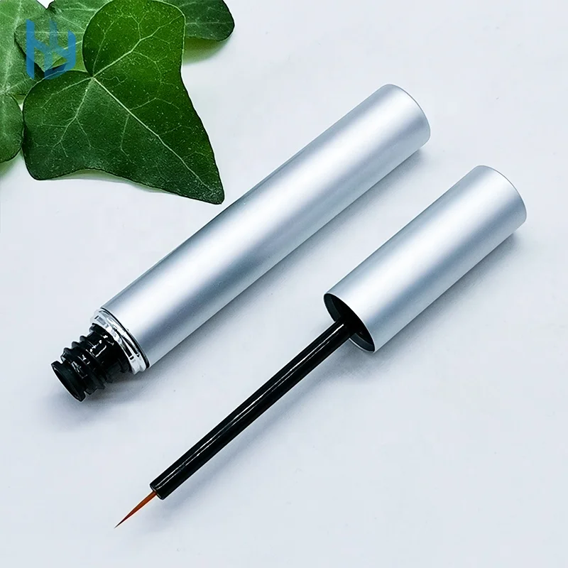 2021 new product 4 color Round  Metal Aluminum Makeup Packaging Empty liquid Eyeliner Tube Container