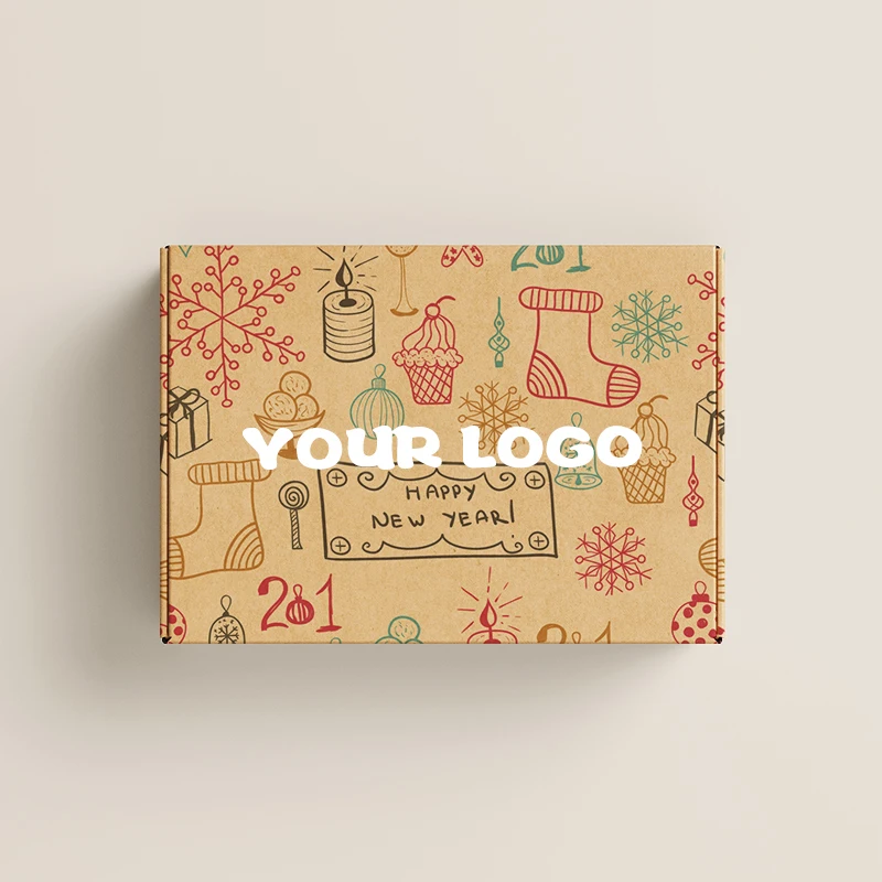 New Year Customized Christmas Gift Eco Friendly Custom Paper Packaging Shipping Box