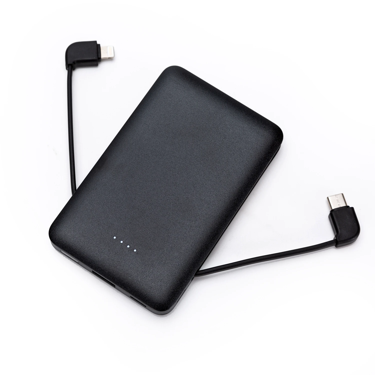 Low cost wholesale black power bank with data cable large capacity power bank