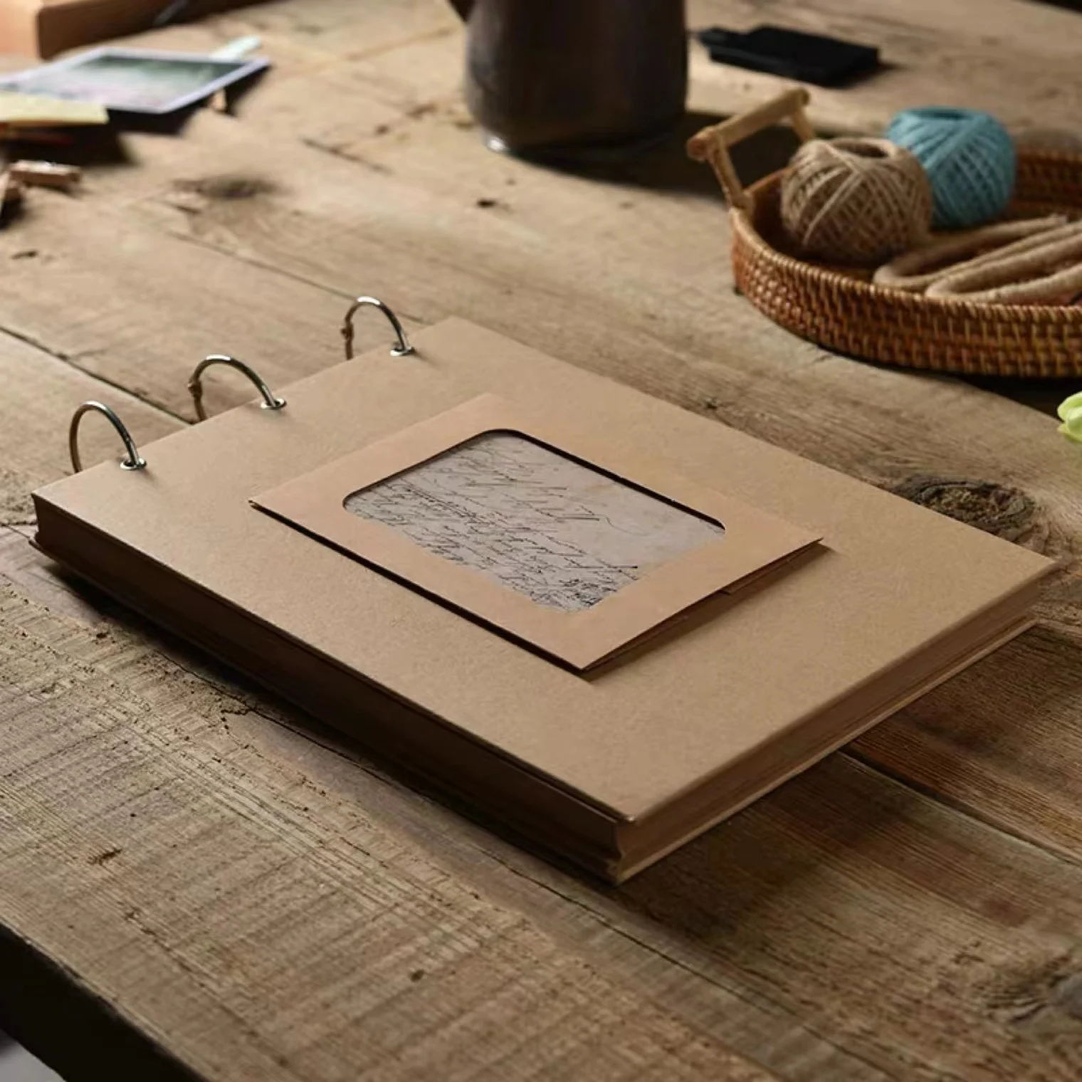 Sprial Photo Book Baby Album DIY Scrapbook Wedding Kraft Scrap Book Photo Albums Hardcover For Spiral Notebook Paper