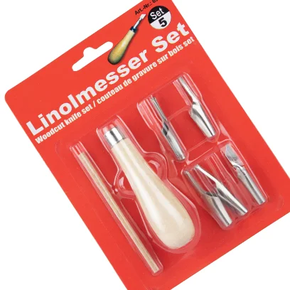 High quality Special-shaped Plastic Linolmesser Set 5pcs for cutting lino board scraping knife clay toning plastic carving knife