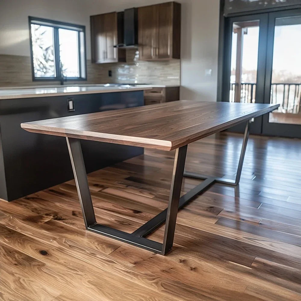 Decoout Wholesale Custom Made Modern Walnut Wood Slab Table for Restaurant Live Edge Wood Dining Table