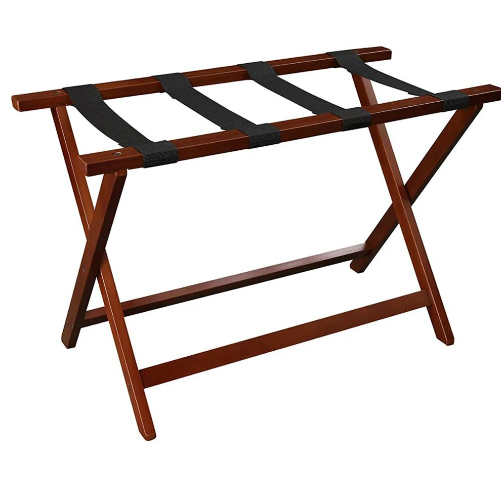 Индивидуальный современный Пятизвездочный гостиничный зал, однотонный деревянный складной роскошный багажный стеллаж для гостиничного номера