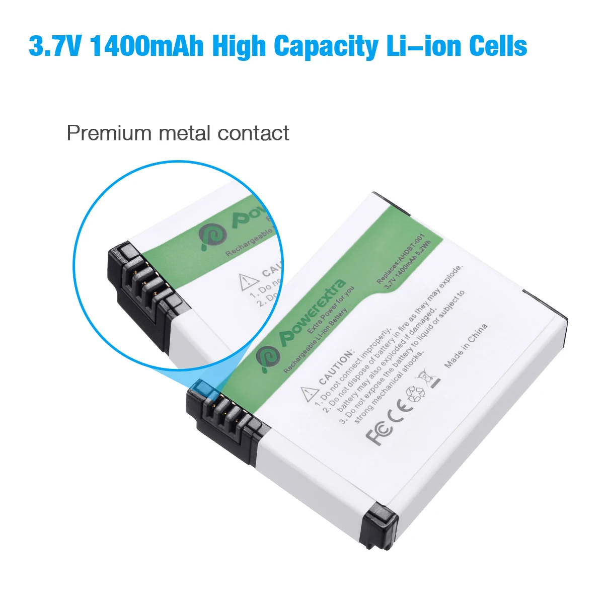  Powerextra 1400 mAh Digital Camera Battery Li-ion 7.4v For