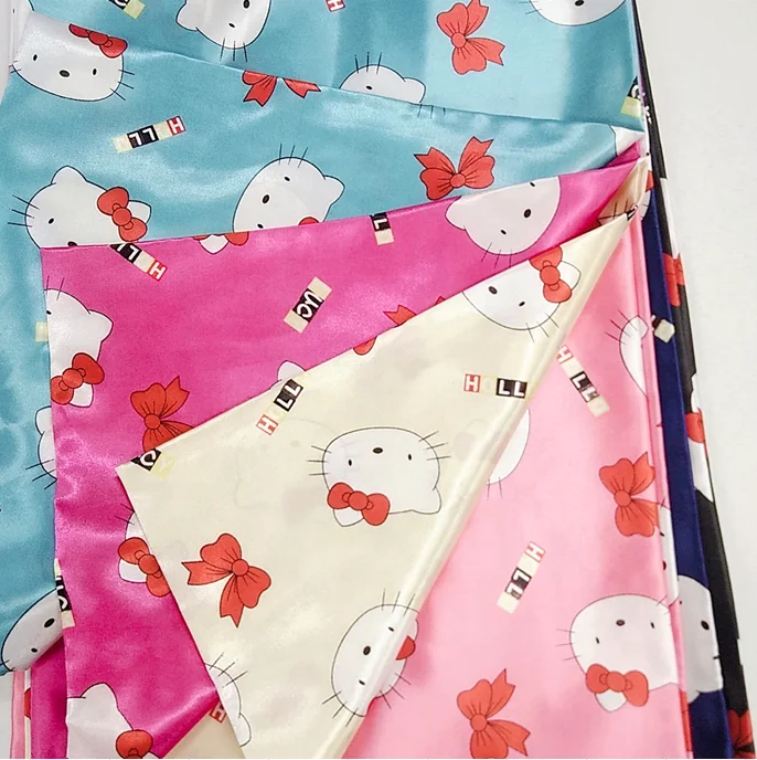 cartoon printed satin fabric for pajamas