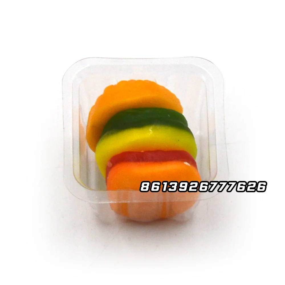 wholesale custom private label halal burger shape jelly gummy candy