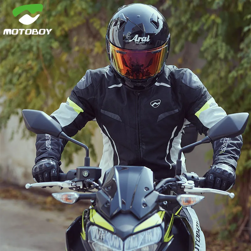 
Мотоциклетный костюм MOTOBOY, куртка для езды на мотоцикле, с защитной броней, водонепроницаемая, Всесезонная 