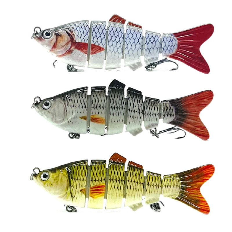 Multi-Jointed Plastic Hard Lure Top Water Lifelike Swim Baits for Freshwater and Saltwater Fishing Lake River Position