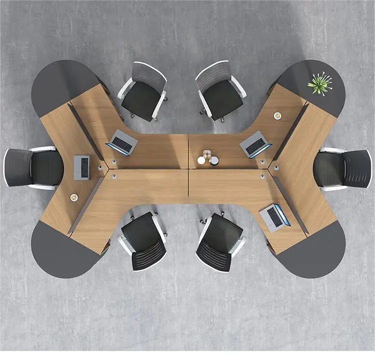 CBD office building company office staff desk 2/3/6 staff computer desk workstation office partition desk combination