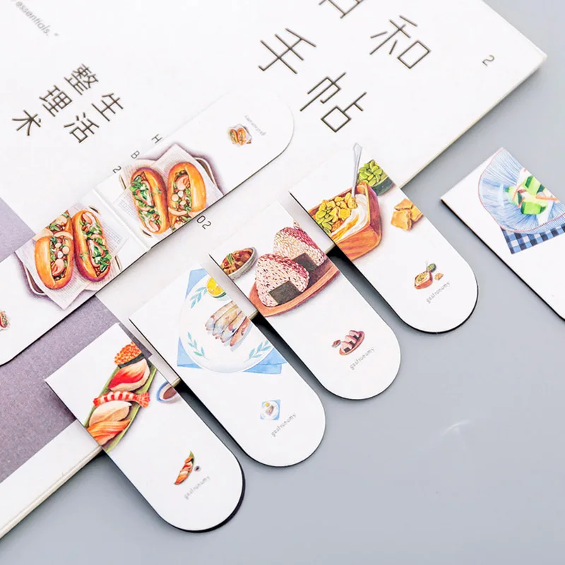 Custom made folding magnetic bookmark   full color printing paper bookmark fridge magnet school student cheap bookmark
