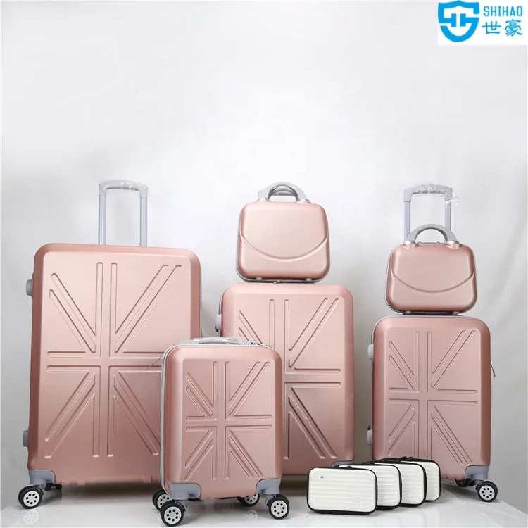 Wholesale Dongguan factory Hard case Aluminum trolley luggage in hot sale ABS suitcase luggage set for travel
