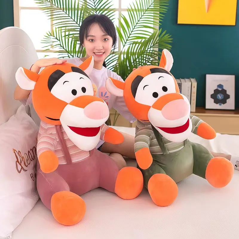 wholesale Cute overalls Tiger New Year plush toys dolls Tigger Internet celebrity girls Heart Tiger dolls