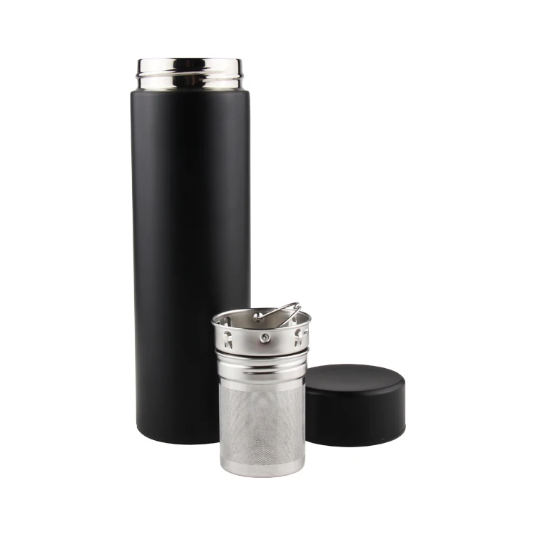 Stainless Steel Insulated Vacuum Thermo Bottle 450ml for Hot and Cold Drink with Tea Infuser