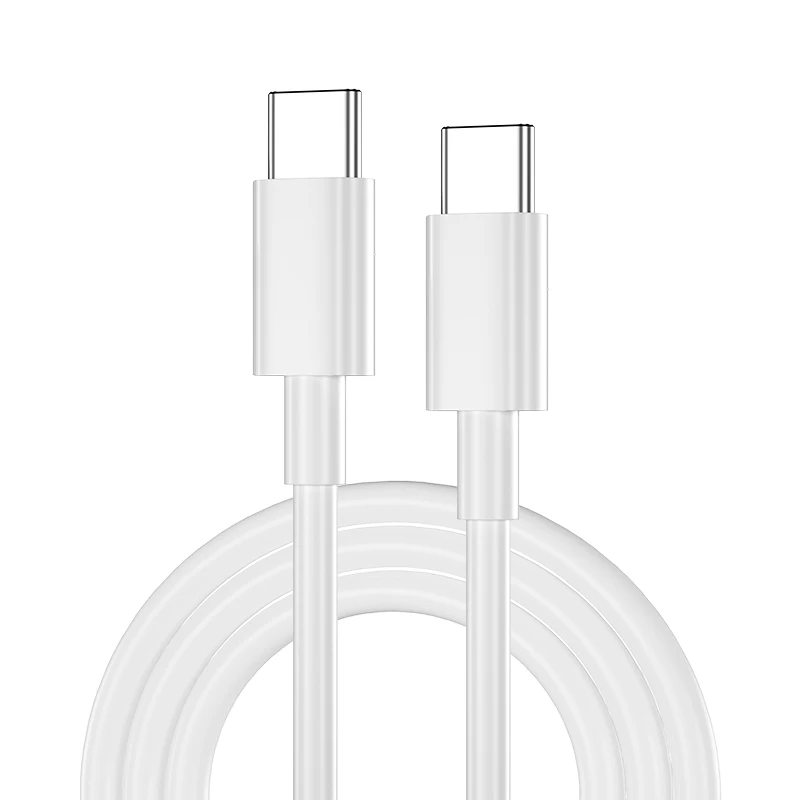 Аксессуары для телефонов USB C, кабель для быстрой зарядки, 3 А, usb-кабель для передачи данных и зарядки, 18 Вт, type c-type c TPE белый кабель