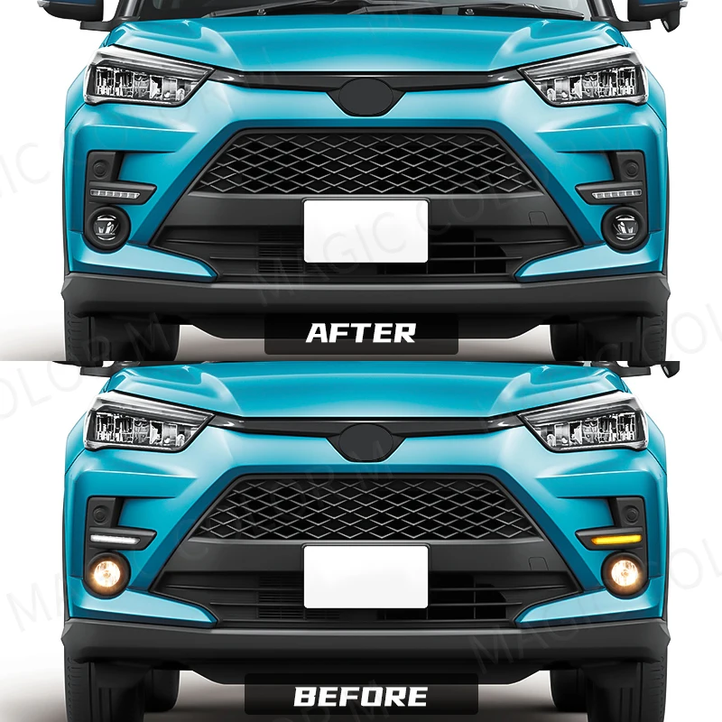 Led Fog Lamps Daytime Running Light DRL For Toyota Raize 2020 2021 2022 Driving Daylight Halogen White Yellow Car Accessories