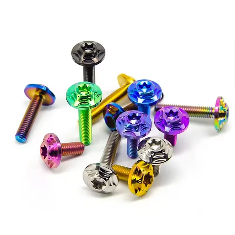 M4 M6 M8 Gr2 Gr5 Grade 2 Grade 5 Titanium alloy colour Anodized Hex Socket Drive Truss Head Machine Bolt Screw With Hole