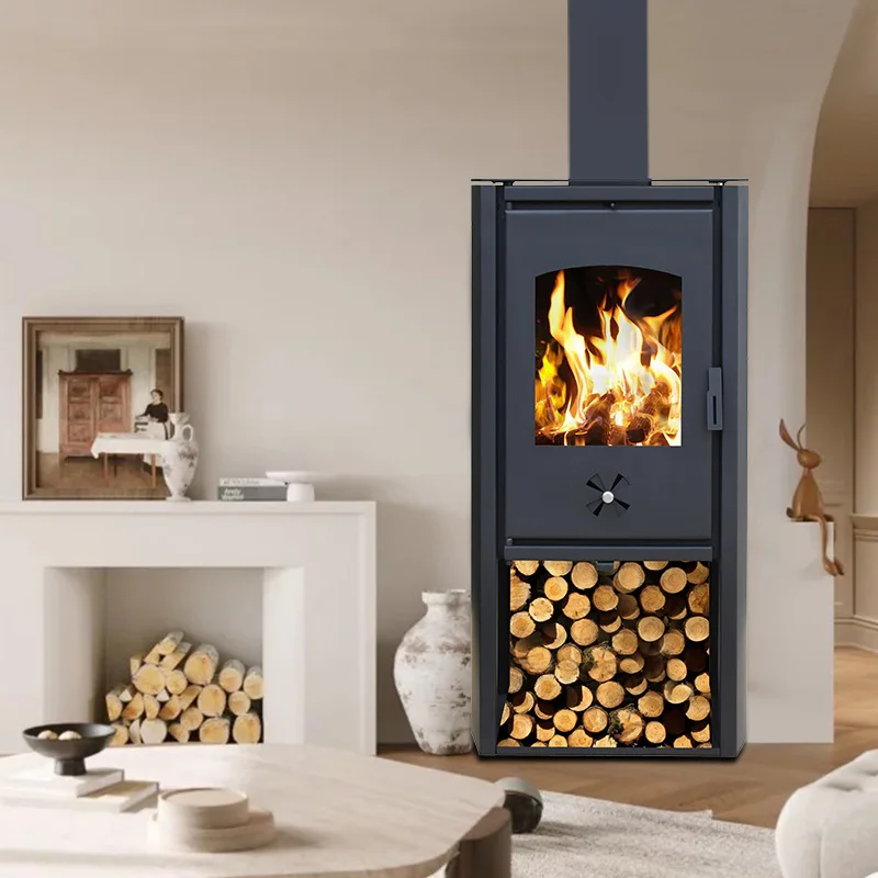 Modern freestanding real fire firewood fireplace widely used wood burning stoves for room heating
