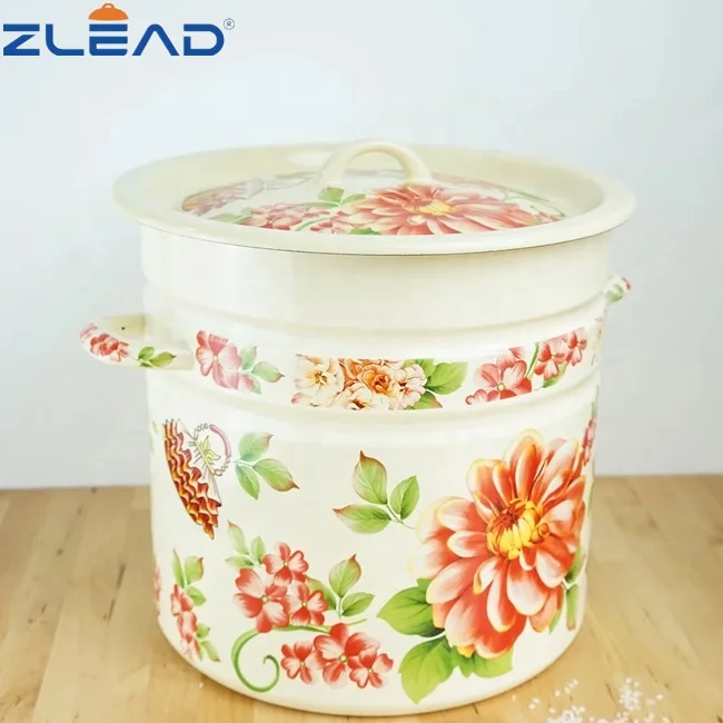 Zhili Custom Enamel 502D Stock Pot Enamel Bucket Enamel Pails