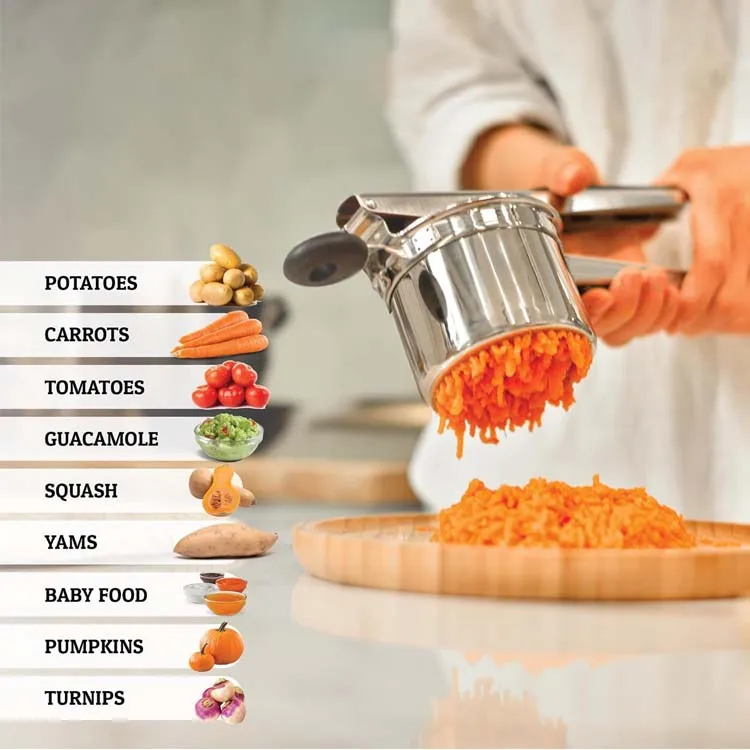 Heavy Duty Potato Ricer 15oz Capacity Stainless Steel Potato Masher Ricer for Mashed Potatoes