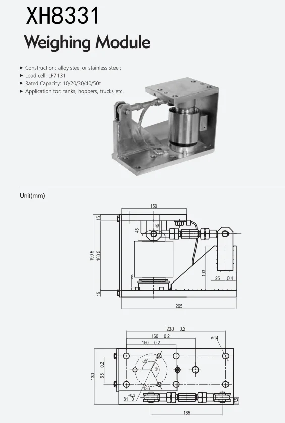 
50t Explosion Proof Column Weighing Module Load Cell 