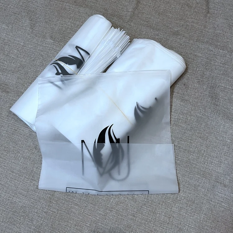 Custom PVC plastic frosted zipper bags for clothing WIG HAIR packaging
