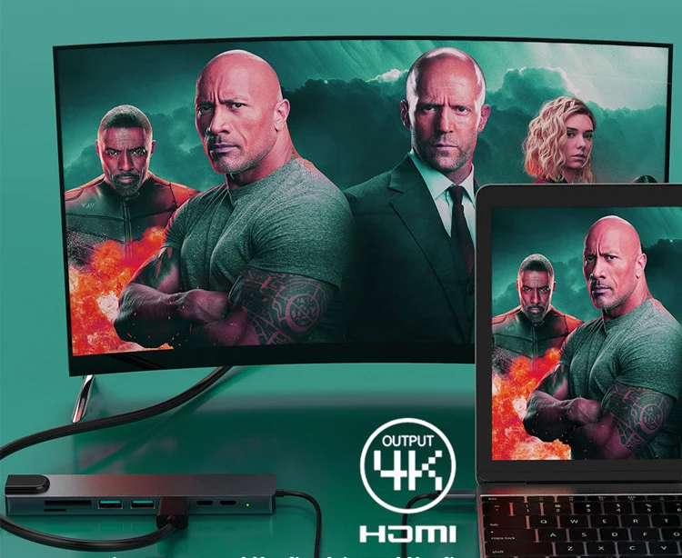  USB-концентратор 8 в 1 с USB 3 типа C на 4K HD Ml USB-C адаптер для MacBook