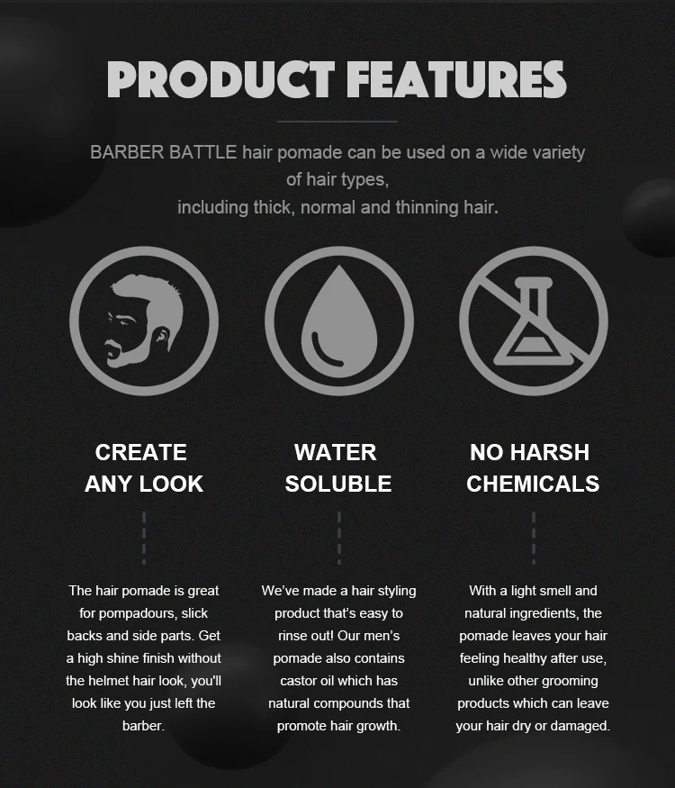 Custom Private Label Aqua Water Based Men Hair Wax Without Alcohol