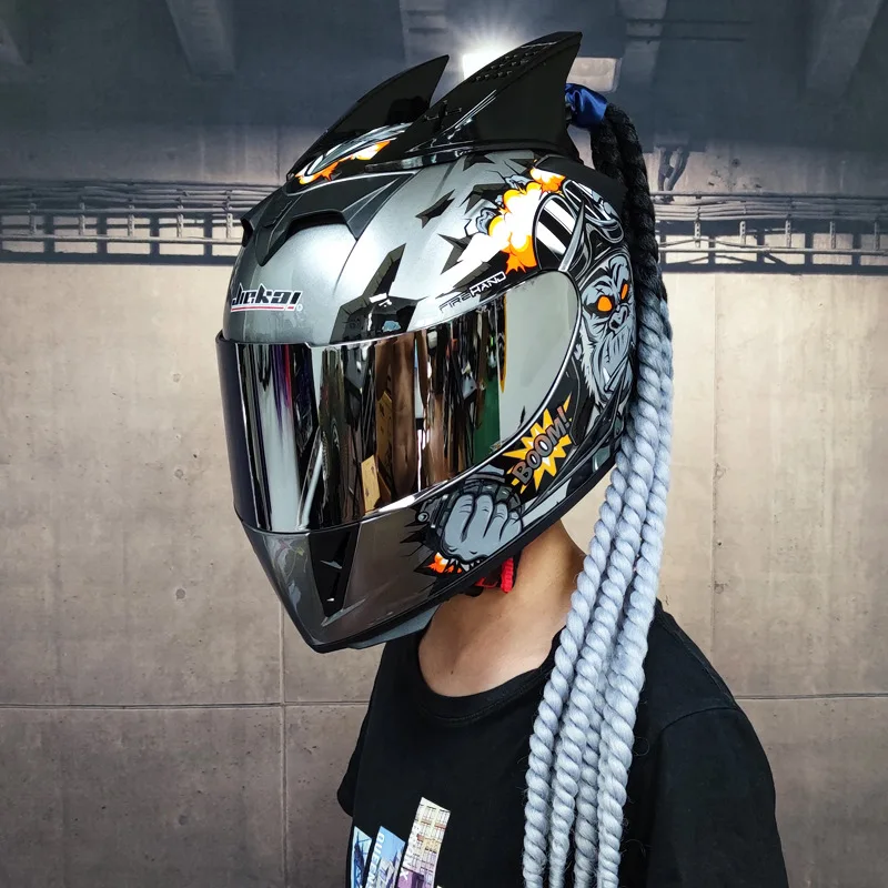 Wejump Personalized urban Full Face Helmet Motorcycle For Fashion Girl With Ponytails