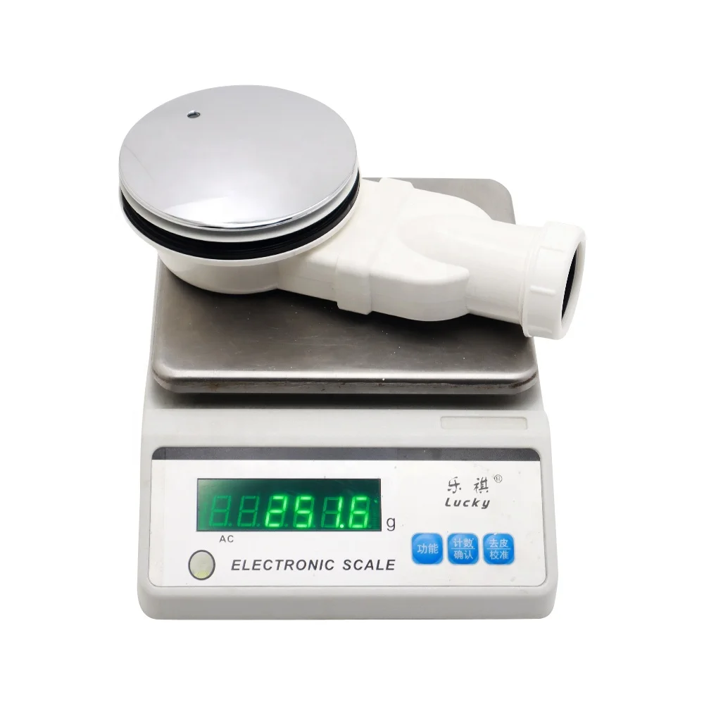 GUIDA 726213 90mm Slim Extra Low Profile ABS Plastic Bathroom Shower Tray Waste Trap With Cover 115mm Chromed for UK Market