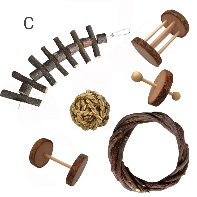 Pet Products New Hamster Chew Toys Natural Wooden Pine Guinea Pigs Rats Chinchillas Accessories Exercise Birds Bunny Rabbi