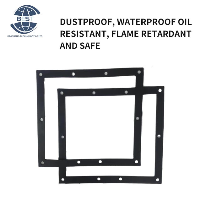 Support non-standard customized fireproof high elasticity rectangular nitrile rubber mat with hole for industrial