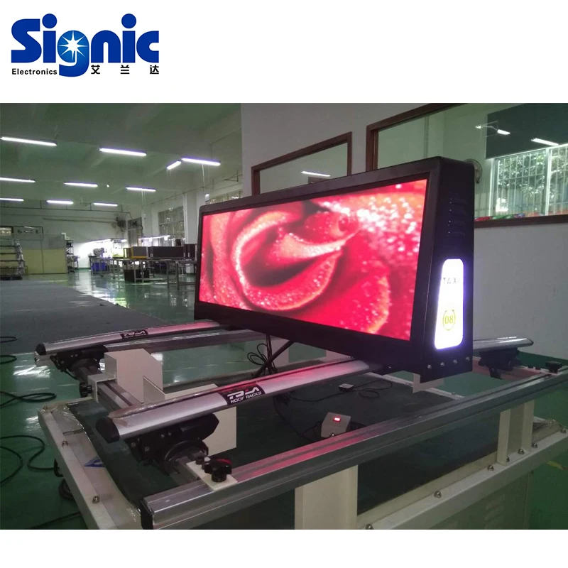 Double face taxi top led sign p3.33mm 960x320mm high resolution led billboards for taxi