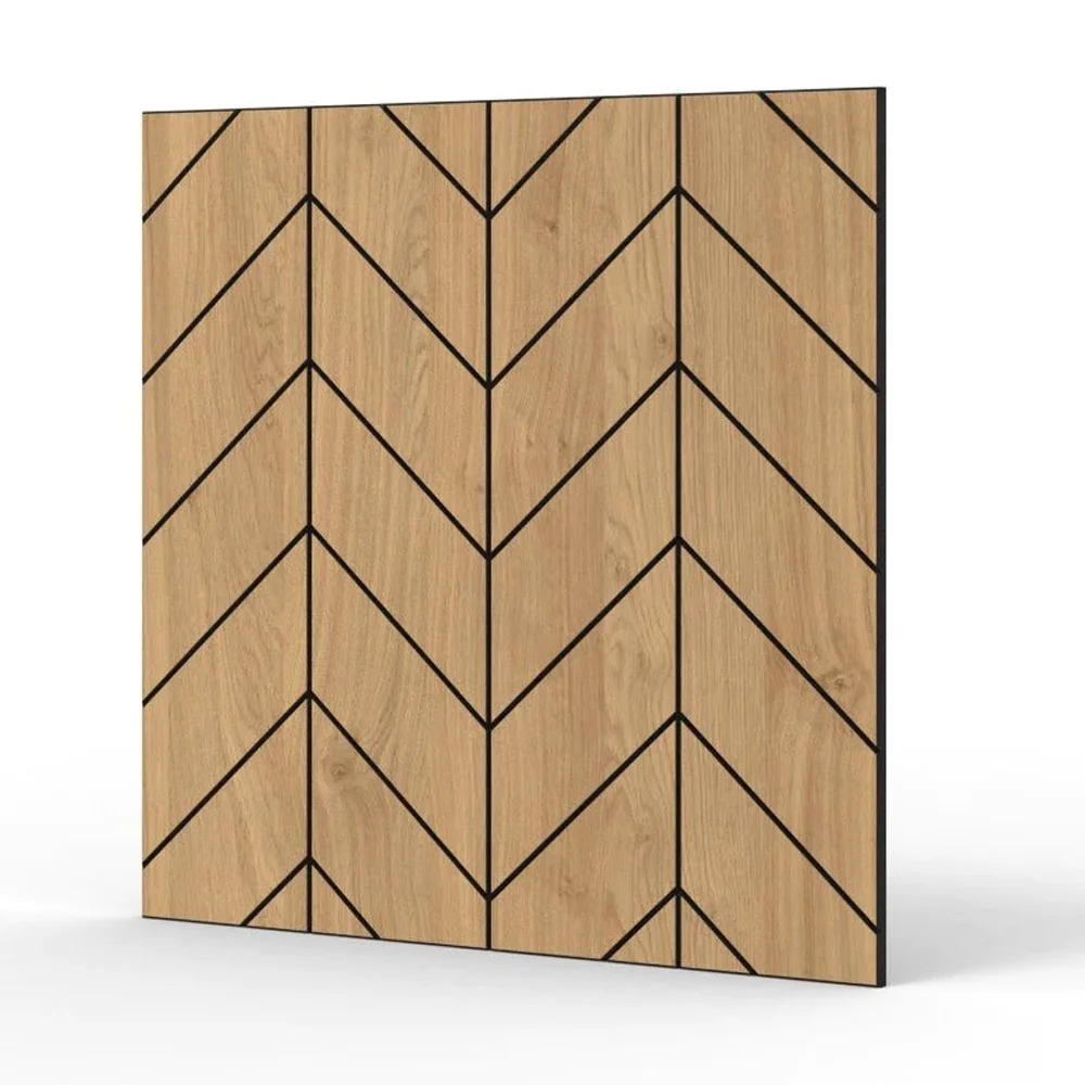 Натуральный деревенский Дубовый шпон МДФ и черный ПЭТ Войлок деревянная акустическая панель диффузионная стена