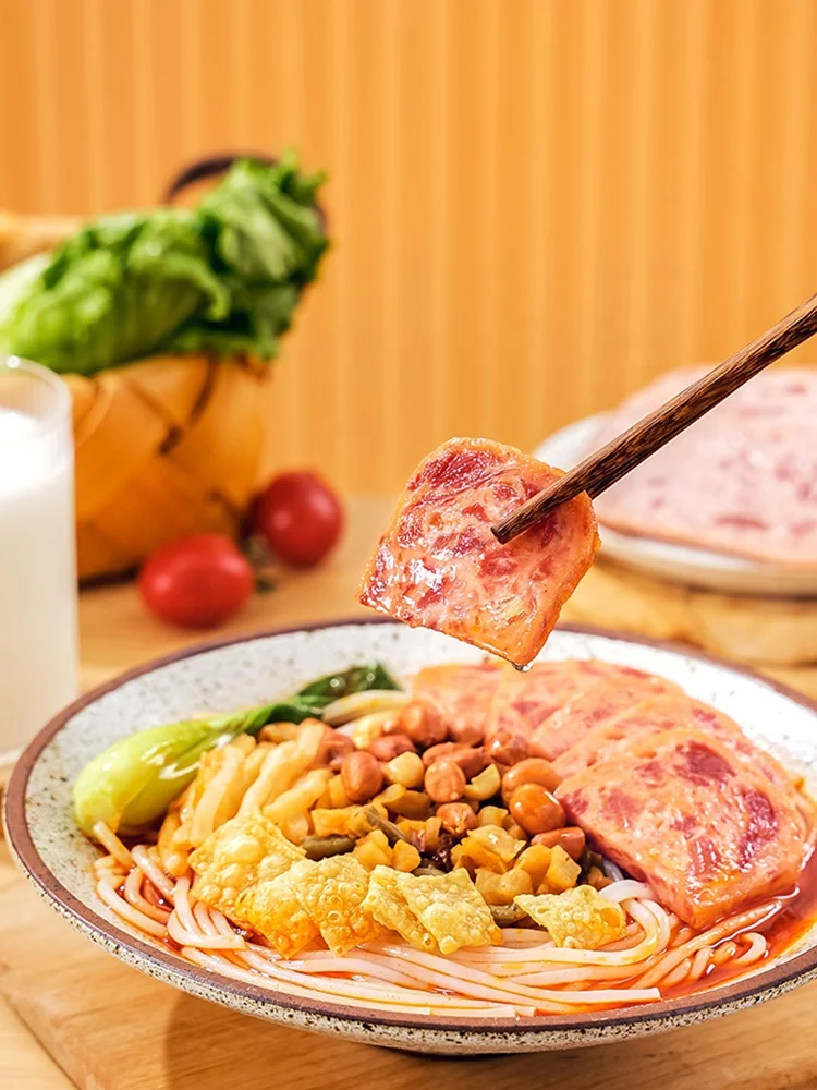 Длительное хранение 198 г на разные ароматы, консервированный говядинный Ланчон для мяса