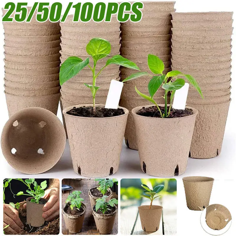 Garden Biodegradable Nursery Seeding Starter Tray Plant Cultivation Cup Peat Germination Pot Seedling Trays