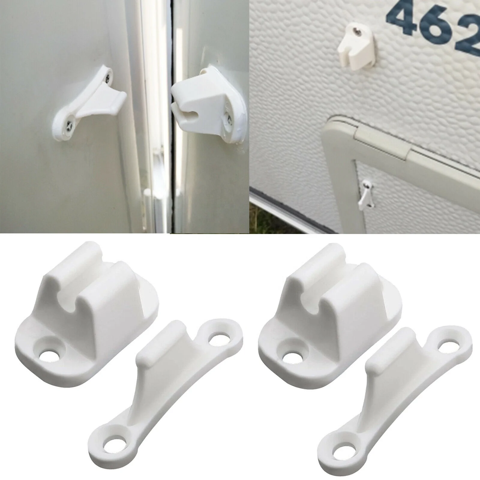 White or Black Nylon Door Retainer Catch For Caravan Motorhome RV Boat Door Clip