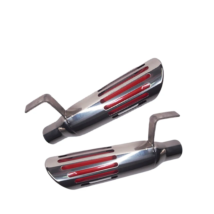 Universal T304 stainless steel Mirror Polished Red Painted Interi exhaust silencer muffler tip for Mo-par car exhaust system
