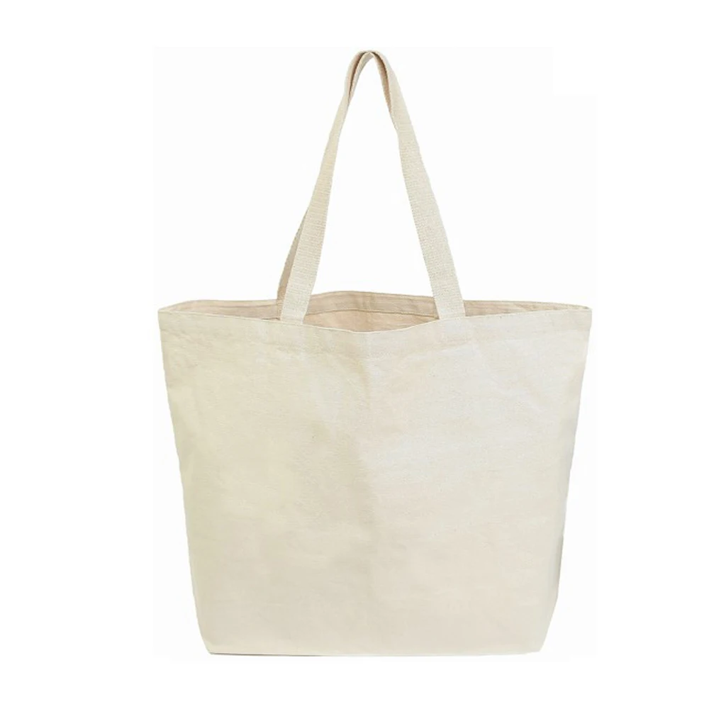 Natural Cotton Canvas Grocery Tote Bag