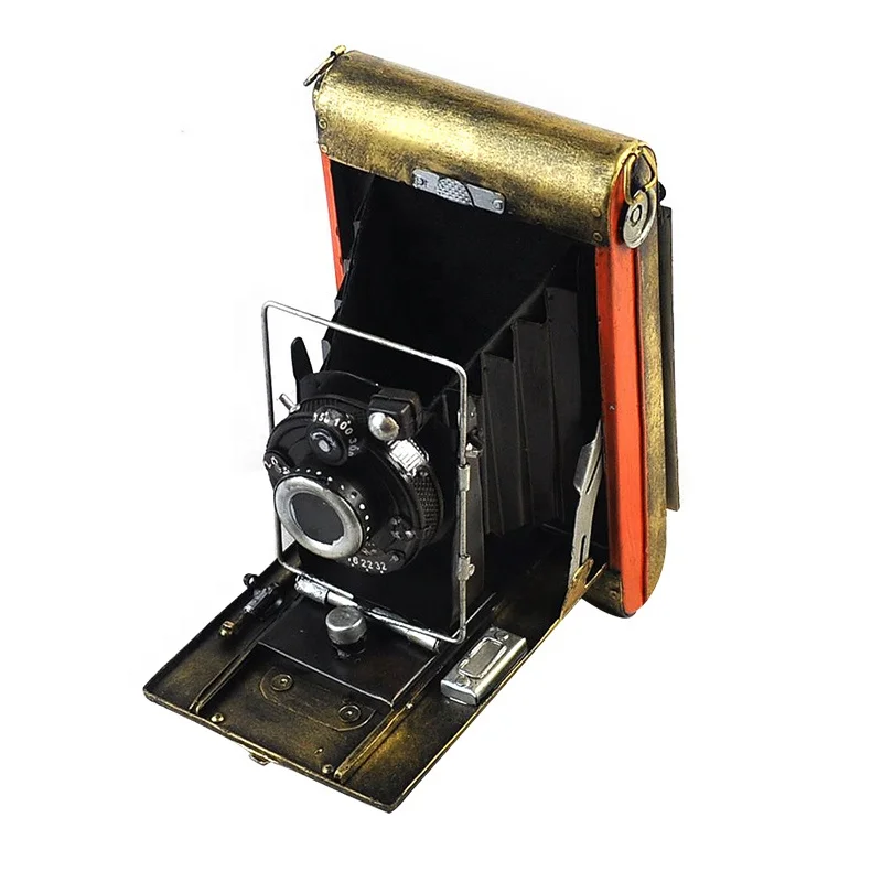 European Retro Vintage Camera Model Ornaments Creative Metal Crafts Coffee Shop Desktop Closet Decor Home Decoration Accessories