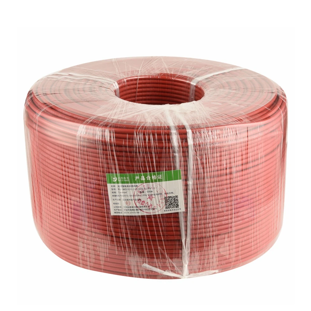 Photovoltaic solar cable 6mm 4mm XLPO Insulation material 4mm2 6mm2 H1Z2Z2-K for solar systems