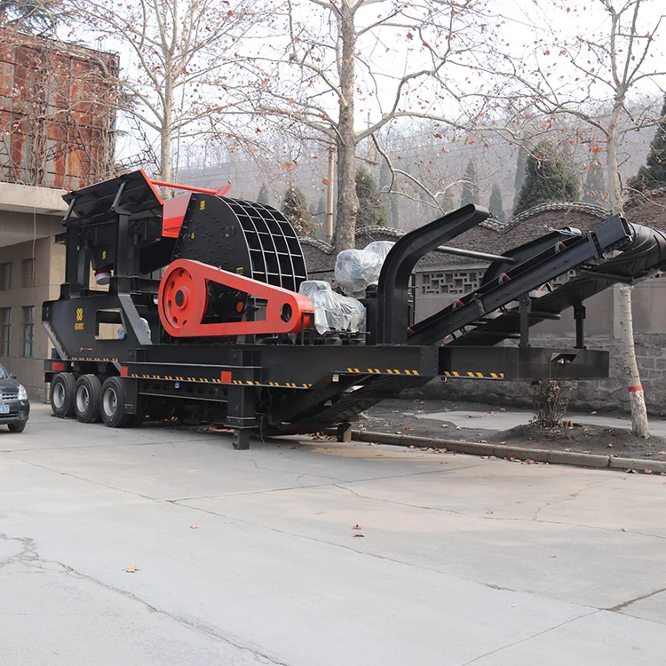 Stone Crusher Machine Limestone Crushing Machine Rock Crusher Mobile Tire Type Hammer Crusher Station