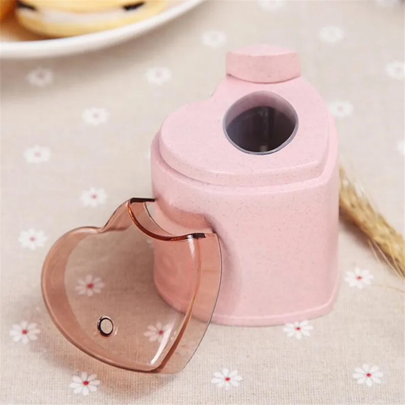 Press Type Automatic toothpick Box Portable Cute Home Decor heart