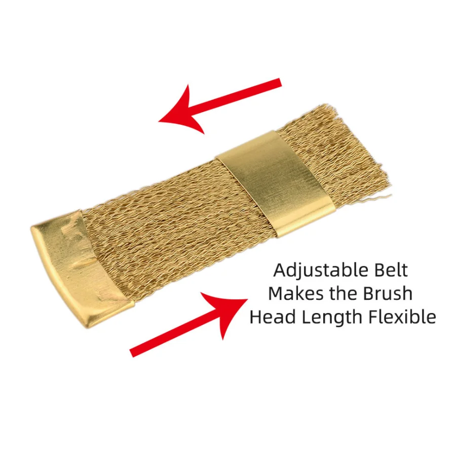 Nail Art Sanding Ring Copper Wire Brush Polishing Head Crevice Cleaning Flat Brass Wire Brush Nail Drill Bit Dust Cleaning Brush