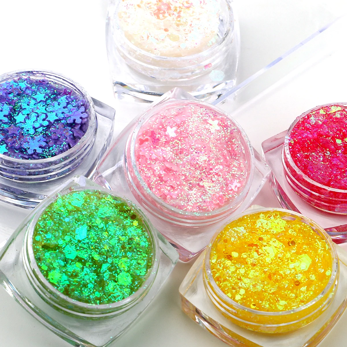Cosmeticos de bloques mixtos al por mayor flash labios personalizados unas cara y maquillaje corporal flash bloques