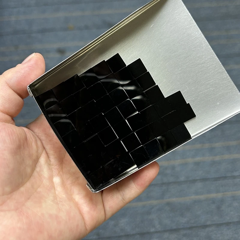 Square Shape 10mm Thickness 2mm Black Onyx Flat Gemstone Cabochon Natural Agate Loose Stone