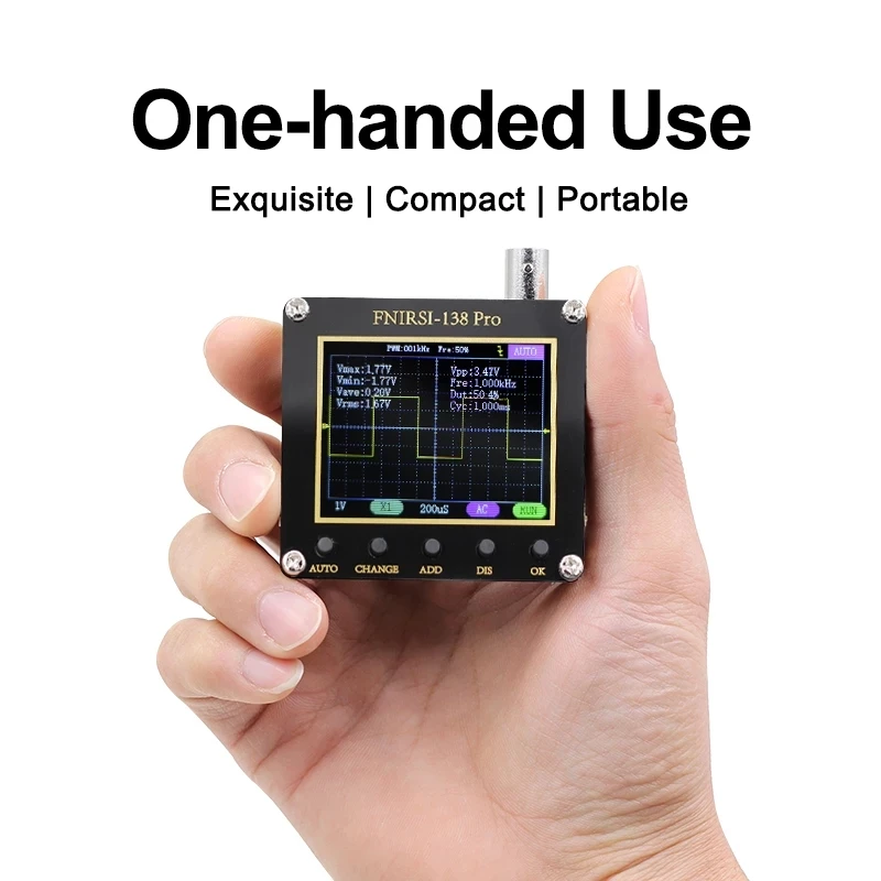 FNIRSI-138 PRO Handheld Digital Oscilloscope 2.5MSa/s 200KHz Analog Bandwidth Support AUTO,80Khz PWM And Firmware Update